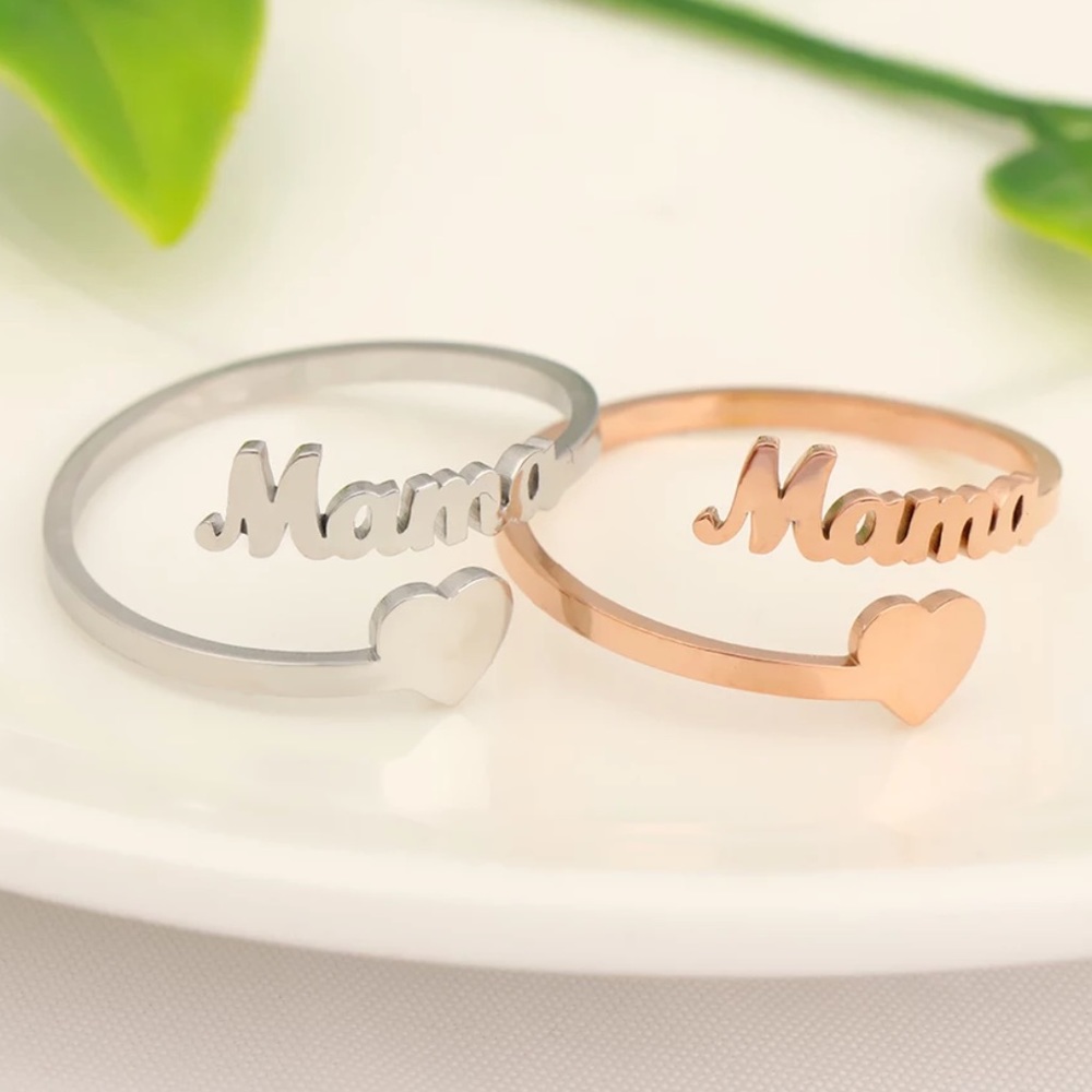 NEW MAMA STERLING STERLING ADJUSTABLE RING, CUTE RING, SHINY RING. - Picture 7 of 7